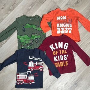 OshKosh, Carter’s Graphic Long Sleeve Tshirt Lot Bundle Size 3T